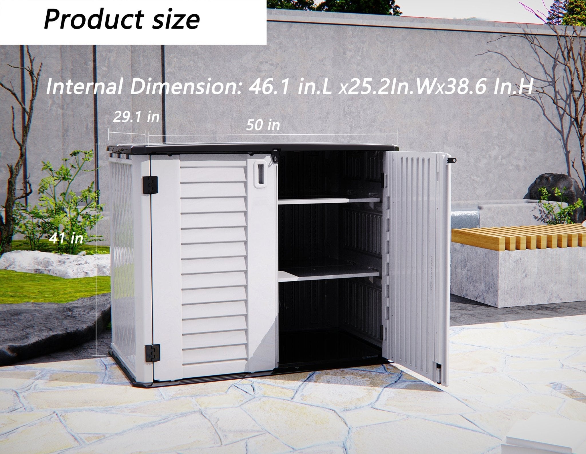 Horti Cubic 26 cu. ft. Outdoor Horizontal Storage Shed - Horti Cubic