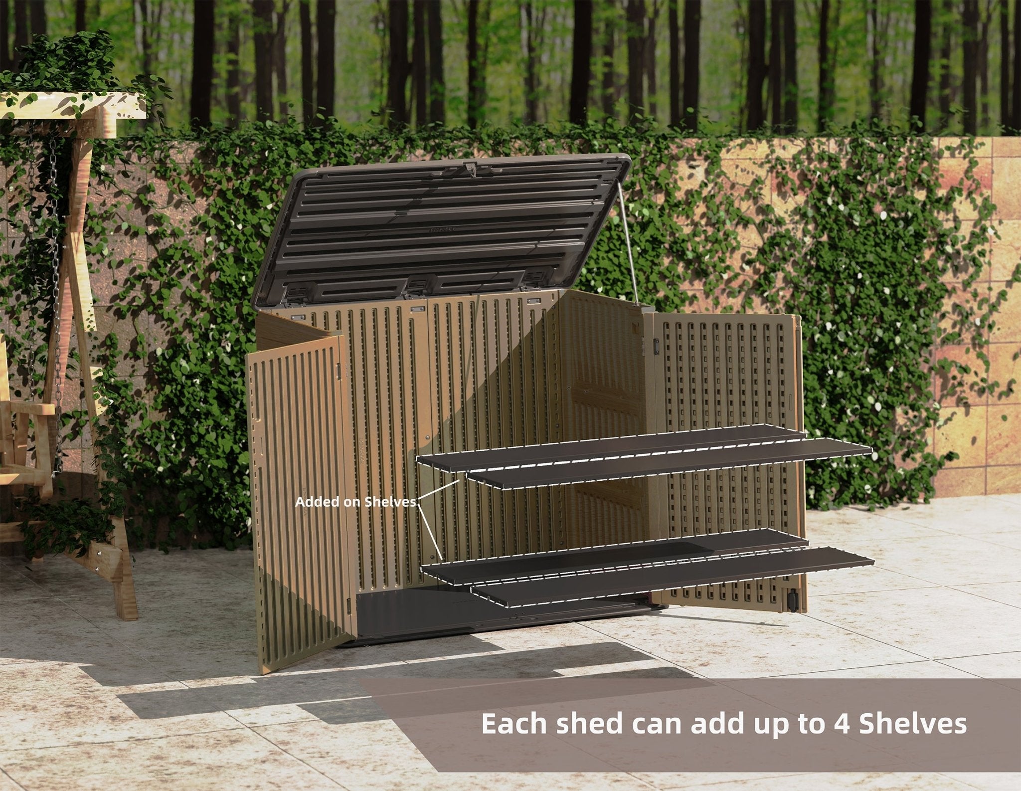 Horti Cubic 38 cu. ft. Outdoor Horizontal Storage Shed - Horti Cubic