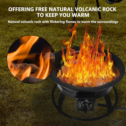 58000 BTU Propane Gas Fire Pit 19&quot; - Horti Cubic