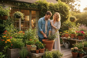 couple love gardening for themselves house