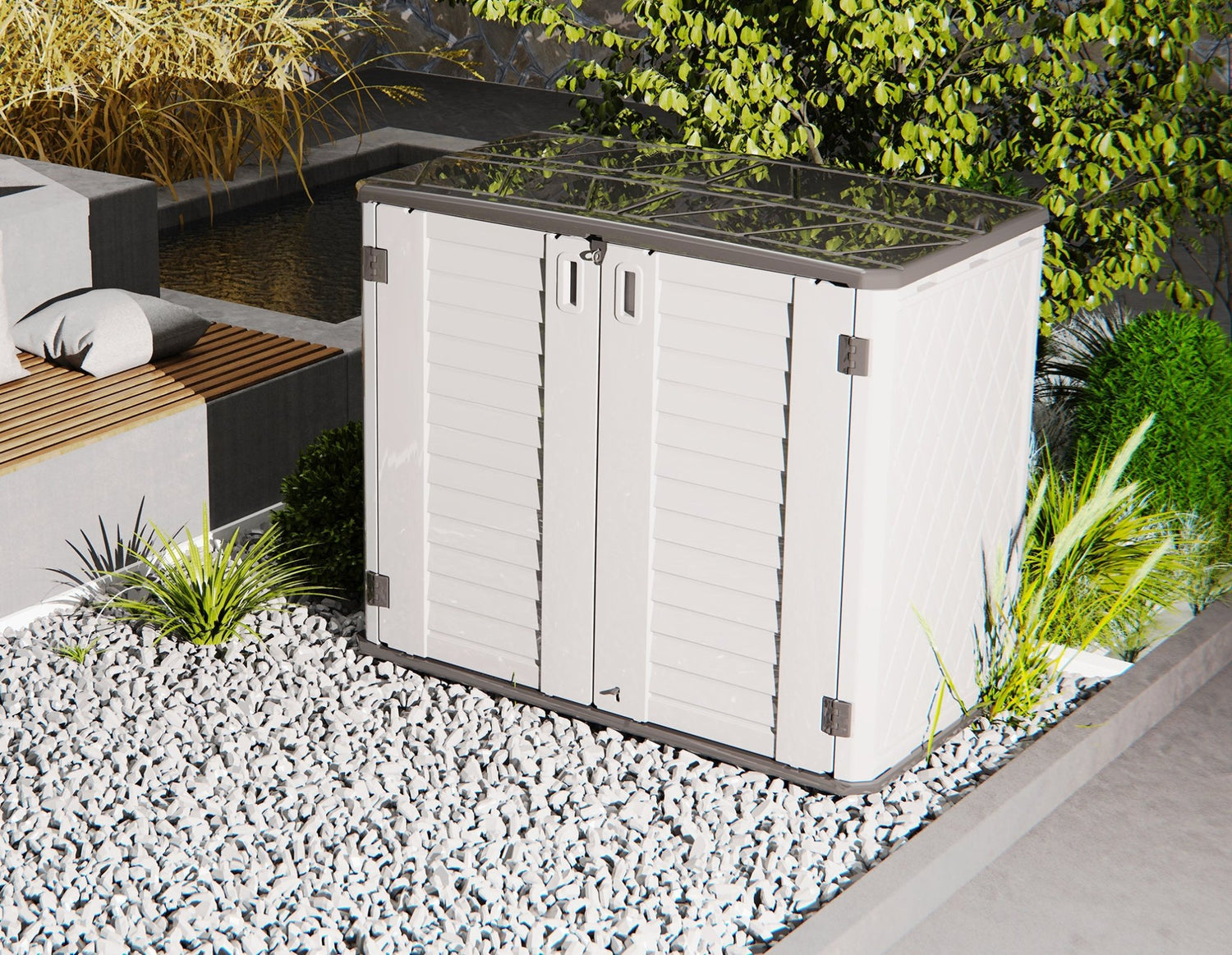 Horti Cubic 34 cu. ft. Outdoor Horizontal Storage Shed - Horti Cubic