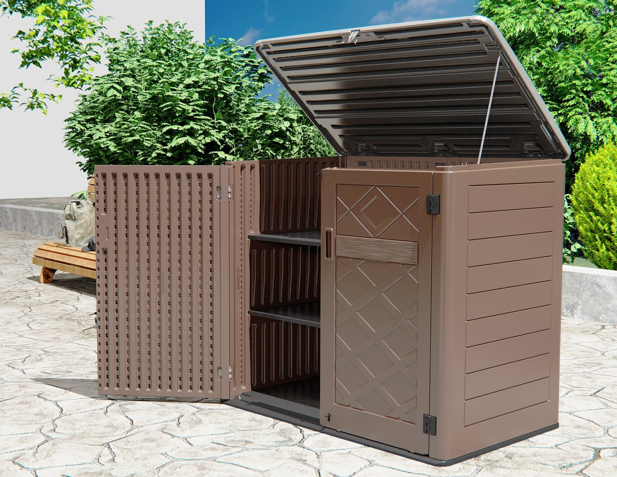 Horti Cubic 50 cu. ft. Outdoor Horizontal Storage Shed - Horti Cubic