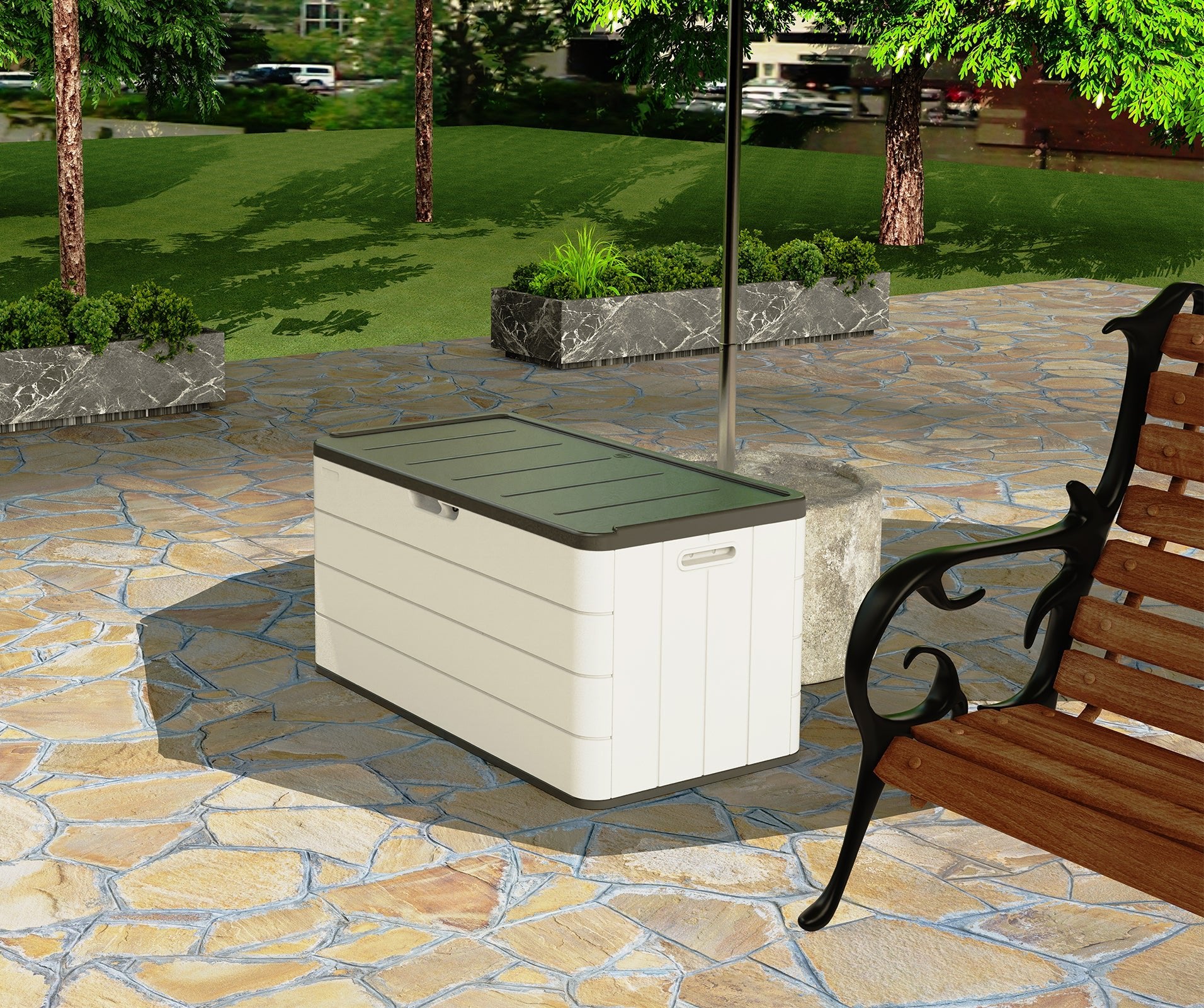 Horti Cubic 85 Gallon HDPE Patio Deck Box - Horti Cubic