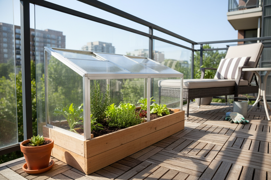 The Horticubic YMX-01 cold frame is a compact, DIY polycarbonate cover for balconies, patios, and small raised beds. With UV-stabilized panels and an aluminum frame, it helps extend the growing season in Canada by 3–4 weeks — like a&nbsp;mini greenhouse cover made for tight spaces.

Compact footprint—ideal where space is tight; easy to move and store.
20-minute DIY assembly for two people with basic tools.
UV-stabilized 4&nbsp;mm polycarbonate panels for light diffusion and warmth.
Aluminum frame—corrosion-