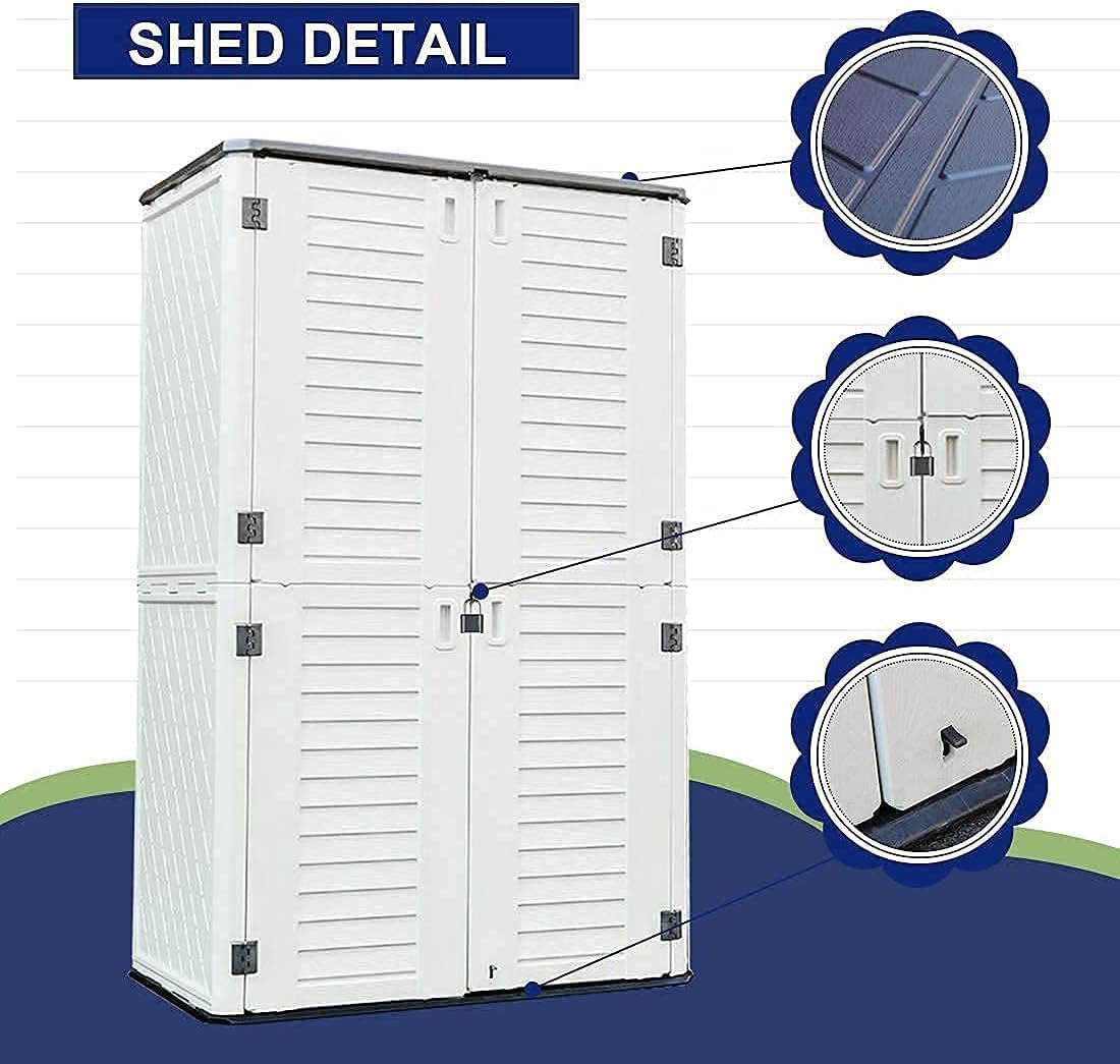 Horti Cubic 52 cu. ft. Outdoor Vertical Storage Shed - Horti Cubic