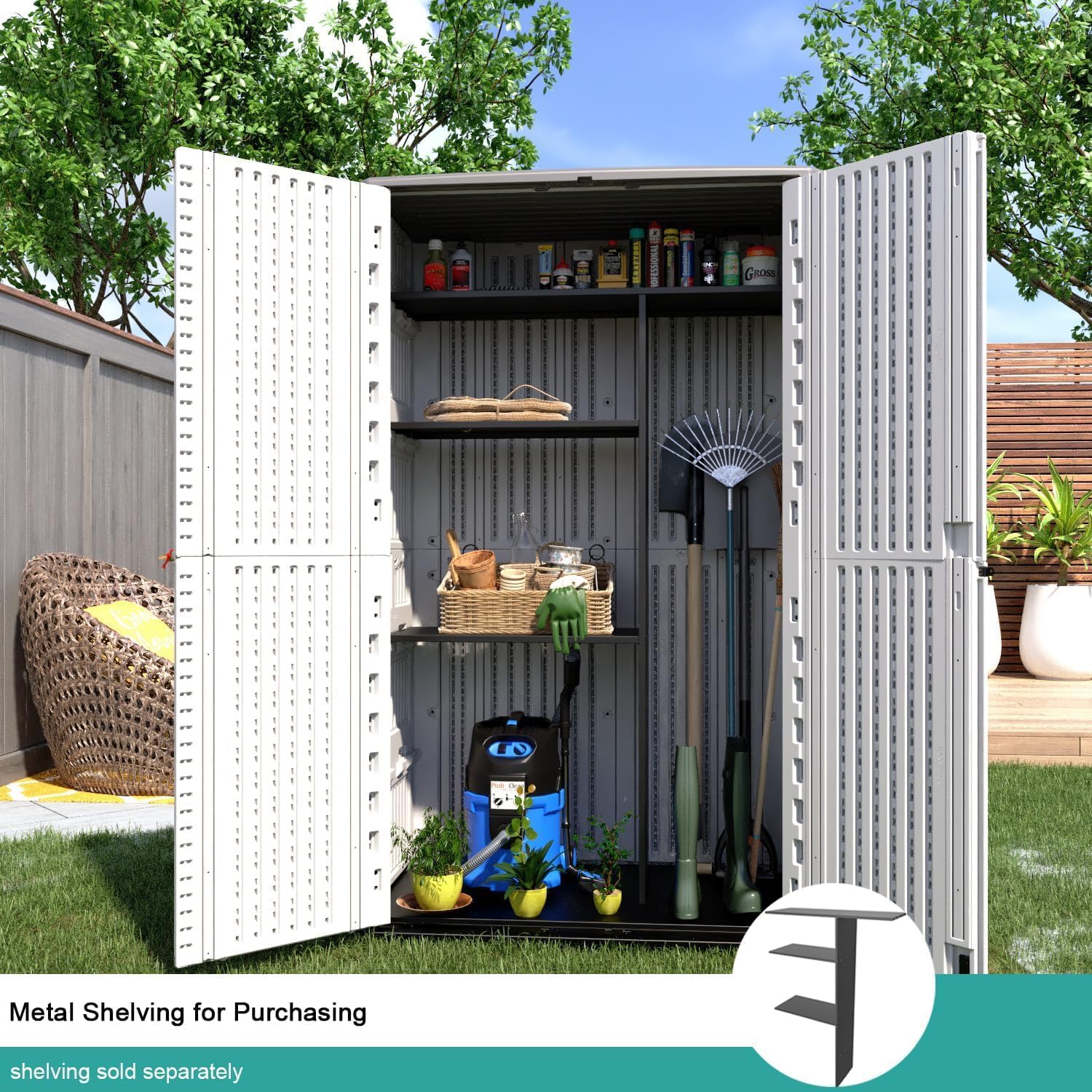 Horti Cubic 52 cu. ft. Outdoor Vertical Storage Shed - Horti Cubic